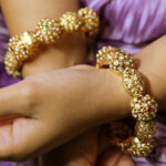Gorgeous Antique Gold Pacheli Kada Bangle - Image 2