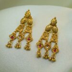 Women Gold-Plated Traditional Temple Choker Jewellery Set with Earrings - Image 3