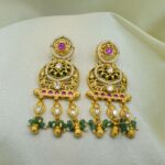 Gold-Plated Meenakari & Kundan Studded Traditional Heritage Necklace Set - Image 3