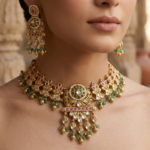 Gold-Plated Meenakari & Kundan Studded Traditional Heritage Necklace Set